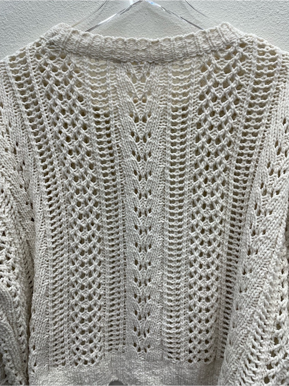 Altar'd State Cream Open-Knit Crochet Sweater Size Large - Picture 8 of 8
